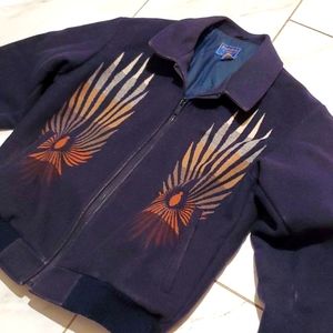 Men's Pendleton Bomber Jacket with Bird Wing, Size Small